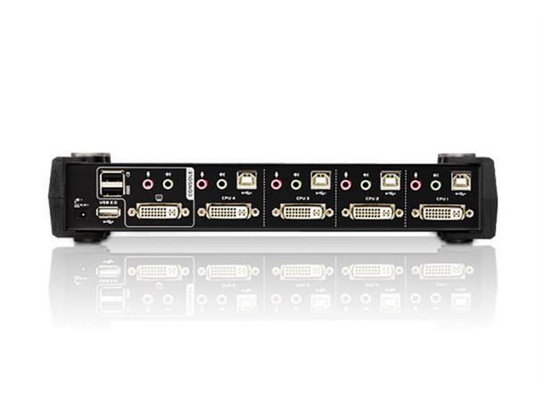Aten KVM Switch 4-Port DVI DVI USB Audio 4xKabel 